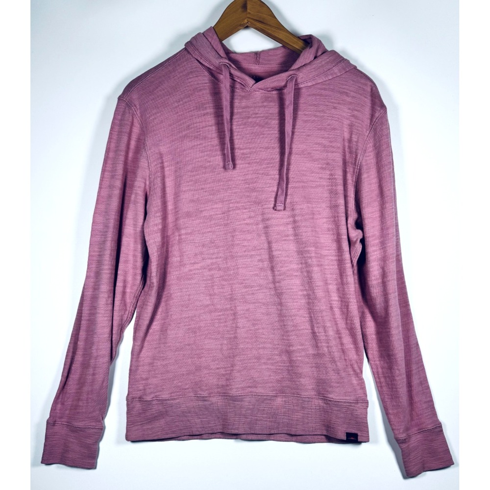 Faherty Womens Medium Organic Cotton Slub Knit Hoodie Dusty Rose Pink Peru